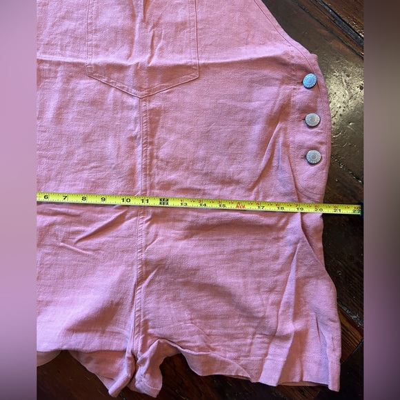 BDG coral spaghetti strap short-alls with side buttons and front pocket - Picture 5 of 6